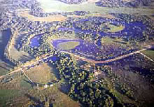 Vista aerea de bañados en Formosa