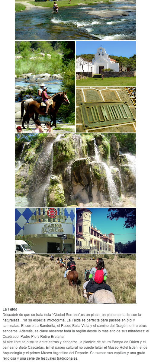 La Falda, Cordoba, Turismo, Paseos, Excursiones