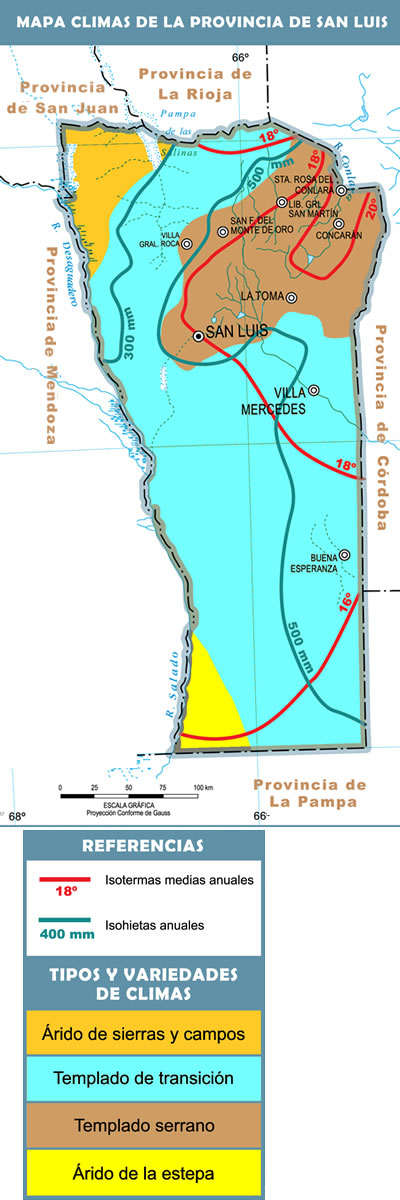 mapa del clima de San Luis