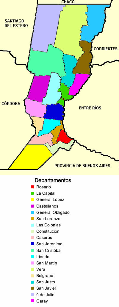 departamentos de la provincia de Santa Fé - argentina