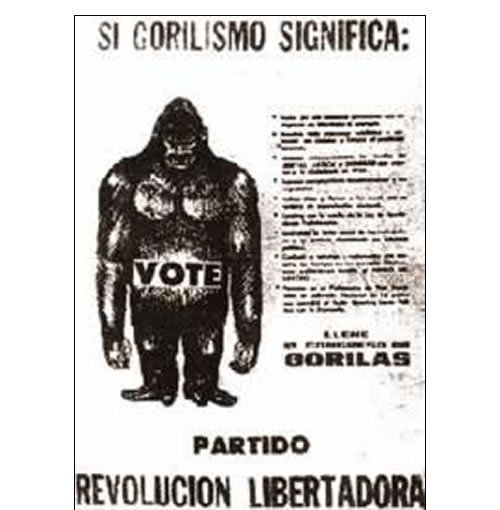 Afiche de campaña para las elecciones de julio de 1963, fundamentando cinicamente sobre el epíteto con que los calificara el peronismo