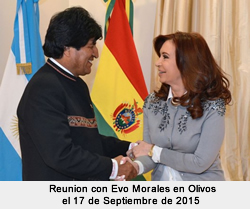 Evo Morales y Cristina Fernadez en Olivos