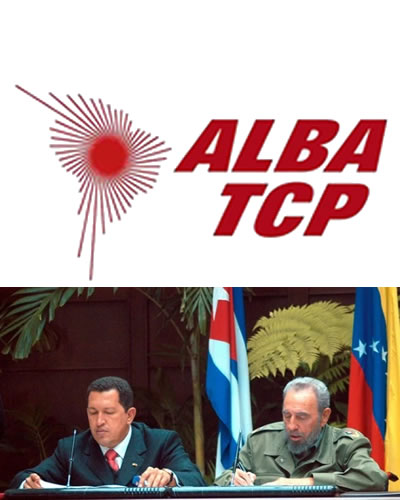 Hugo Chávez y de la Cubana, Fidel Castro firmando el ALBA en la Habana esto surgió como una alternativa a los esquemas tradicionales de integración”.