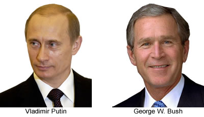 Vladímir Putin y George W. Bush son reelectos