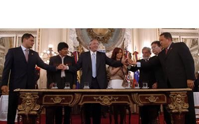 Firma del Acta Fundacional del Banco del Sur en la casa Rosada el 9 de diciembre de 2007