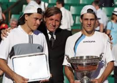 Gaudio , Coría y Vilas en Roland Garros de 2004