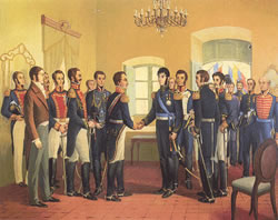eunion entre Bolivar y San Martín