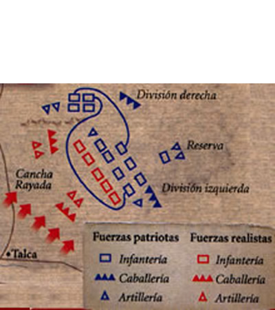 Plano topográfico de la acción de Cancha Rayada