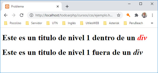 estilos en función del contexto