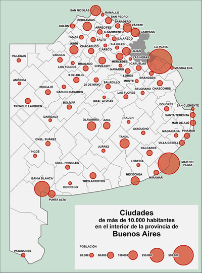 ciudades de mas de 10000 habitantes en la provincia de Buenos Aires