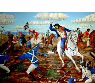 Facundo Quiroga en la Batalla de La Tablada, óleo de Ernesto Palacios.