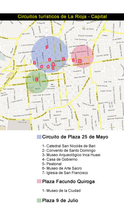 circuitos turisticas  de la capital de LA rioja