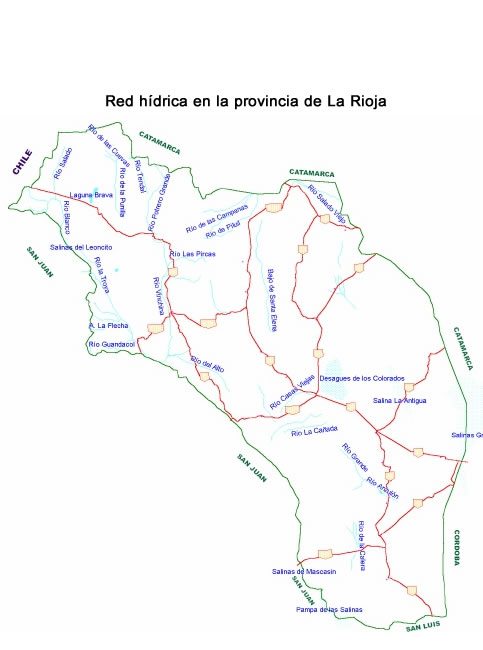 red de rios en La Rioja