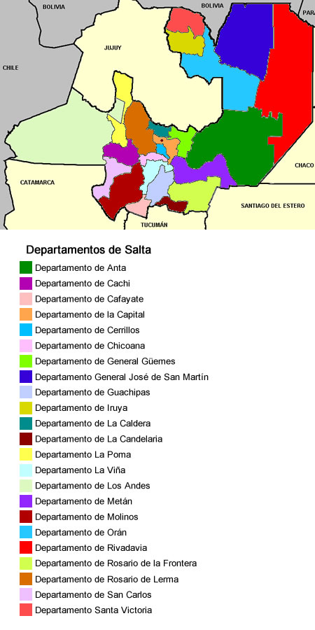 departamentos de la provincia de salta