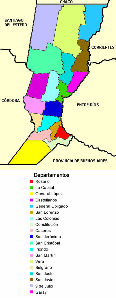 departamentos de la provincia de Santa Fé - argentina