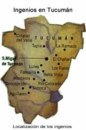 localización de los ingenios en tucumán