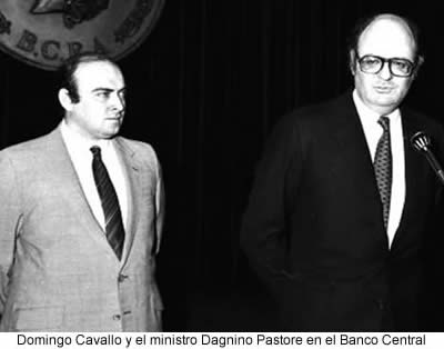 Domingo Cavallo con el ministro Dagnino Pastore en el Banco Central