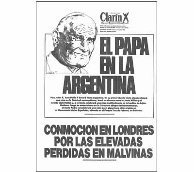 Tapa del diario Clarín