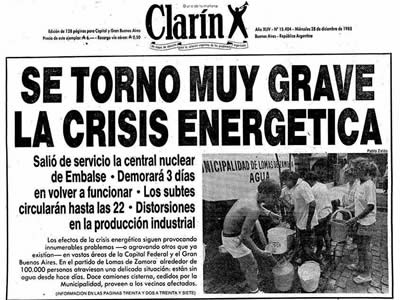 crisis energetica en 1988