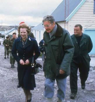 Margaret Thatcher en las Malvinas