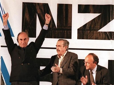 Fernando de la Rua , Raul Alfonsín y Leopoldo Moreau