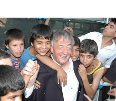 Néstor Kirchner en el Día Internacional de la Juventud en River Plata, 10 de agosto de 2005.