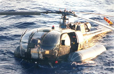Helicóptero Allouette accidentado en el Golfo