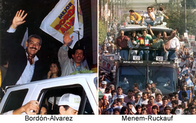 Las caravanas de cierre de campaña 1995