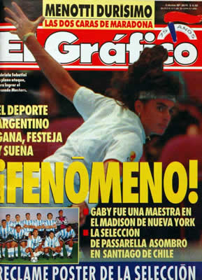 Tapa de la revista El Grafico del 22 de noviembre Gabriela Sabatini gana el Masters.