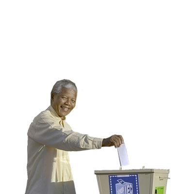 mandela vota en sudafrica