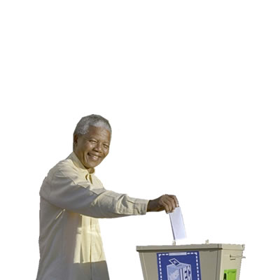 mandela vota en sudafrica