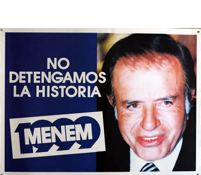 Afiche con Menem 1999