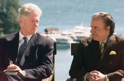 Bill Clinton y Carlos Menem en Bariloche