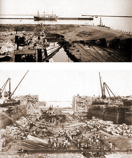 Construccion de puerto Madero