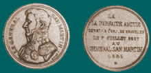 Medalla Masónica (anverso y reverso) otorgada al General San Martín en Bruselas