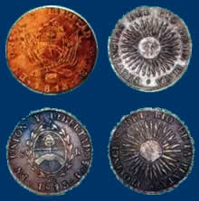 Monedas puestas en circulacion durante la Asamblea del Año XIII 