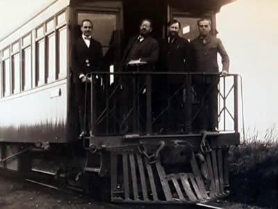 Albert Thomas con su comitiva en tren rumbo a Chile